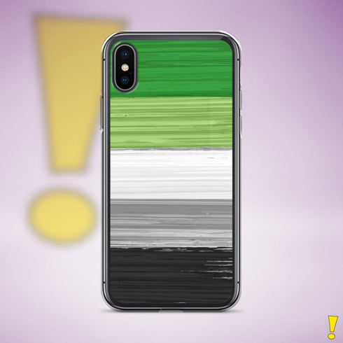 Aromantic Pride Flag Brush Strokes Clear Case for iPhone®